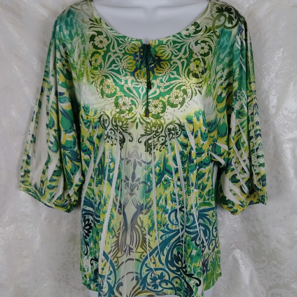 🎯 Style & Co Printed Embellished Top